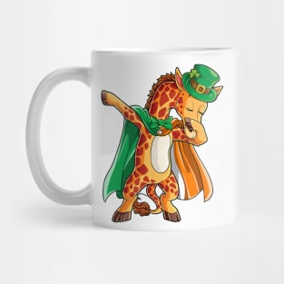 Dabbing Giraffe St Patricks Day Men Leprechaun Irish Mug